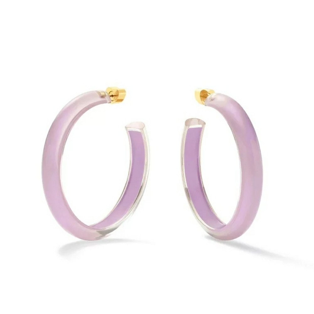 Colorful Purple Hoop Earrings Jewelry Fashion Cute